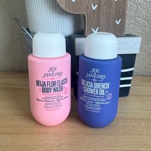 Sol de Janeiro Pink Body Wash and Blue Shower Oil Duo